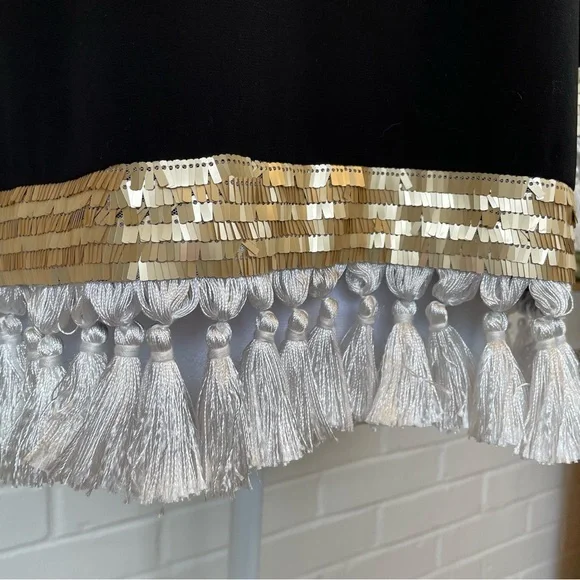 Mestiza New York Shimmy Shimmy Tassel Top Women’s Size Small Sequins Luxury